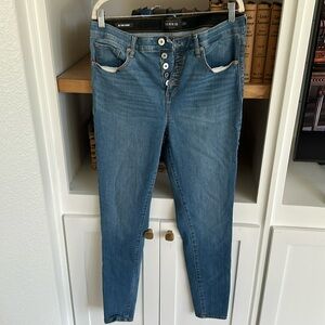 Torrid 16T, premium five button jean sky high skinny light blue